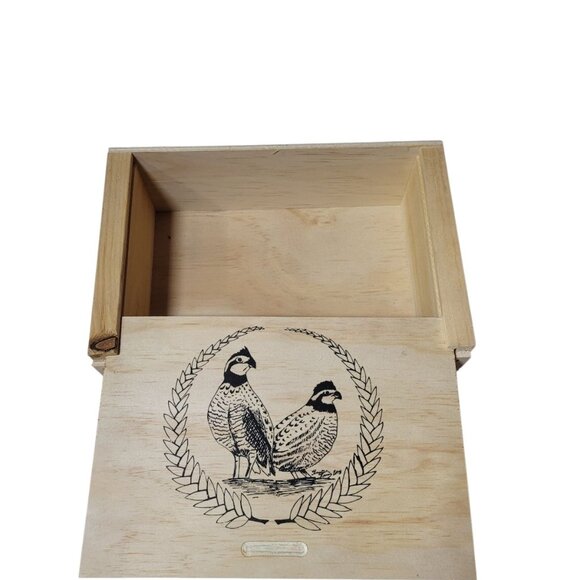 Wood Storage Jewelry Box Quail Sliding Lid 10.25 X 6.75 X 3.5 - Picture 6 of 14